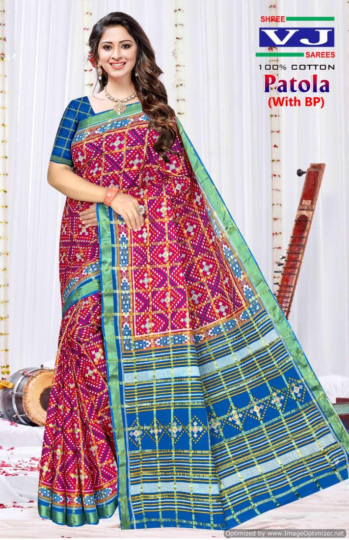Shree Vj Patola Printed Cotton Daily Wear Sarees Wholesale Suppliers In Mumbai
